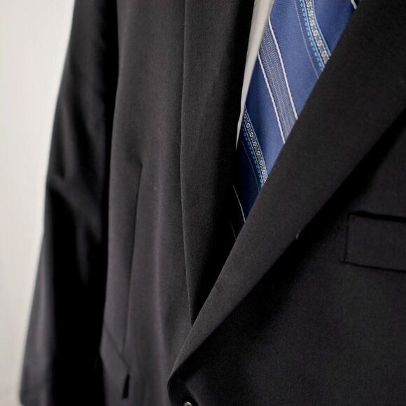 Calvin Klein Black Wool‎ 2 Button Blazer 42S - Picture 4 of 13